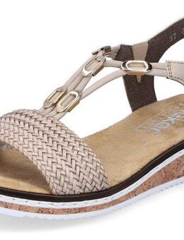 Rieker Sandale, Sommerschuh, Sandalette, Keilabsatz, in geflochtenem Look