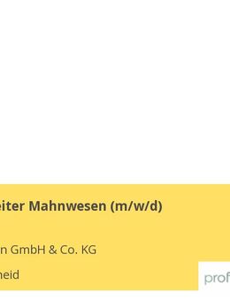 Sachbearbeiter Mahnwesen (m/w/d) - Lüdenscheid