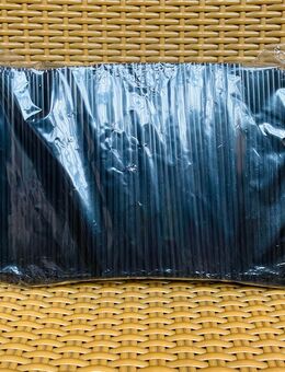 1000 Trinkhalme, Strohhalme, Kunststoff PP Mehrweg schwarz 18X4.4mm - Weinstadt