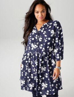 Aniston PLUS Longbluse mit Blumen und kleinen Pünktchen bedruckt