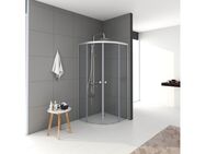 Marwell Duschwand Chrystal Round, Einscheibensicherheitsglas, Dusche mit Aluminiumprofilen in silber matt, mit Schiebetür