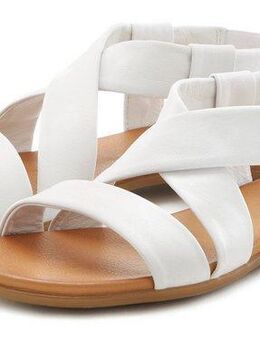 LASCANA Sommerschuh Sandale aus Leder mit raffinierten Riemchen, Sandalette, Sommerschuh