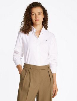 Tommy Hilfiger Hemdbluse OXFORD RELAXED FIT SHIRT mit Hemdblusenkragen und Stickerei mit Streifen