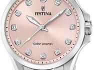 Festina Quarzuhr Solar Energy F20654/2, Armbanduhr, Damenuhr, Edelstahlarmband