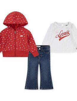 Levi's® Kids Neugeborenen-Geschenkset LVG,PC FZ TEE,JEANS SET (Set, 3-tlg) perfekt abgestimmt - for GIRLS