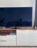 TV-Board / Lowboard Weiß-Glanz Holzoptik 177 cm in 32423