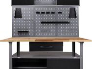 ONDIS24 Werkstatt-Set, inkl. Werkbank, Werkzeugschrank, Lochwand & 22-tlg. Hakenset