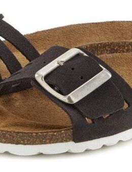 Elbsand Sandale Pantolette Mule, offener Schuh aus Leder mit weichem Komfortkorkfußbett