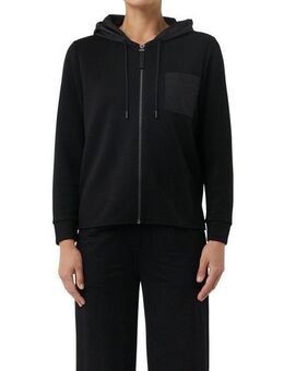 comma casual identity Kapuzensweatjacke mit aufgesetzter Brusttasche