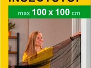 SCHELLENBERG Fliegengitter-Gewebe für Fenster ohne bohren, (Set, 1-St), Insektenschutz inkl. Befestigungsband, 100 x 100 cm, weiß, anthrazit
