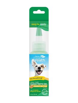 TropiClean Fresh Breath Erdnussbutter Zahnpflege-Gel für Hunde - Sparpaket: 2 x 59 ml