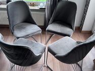 4 Stühle aus Samt mit silbernen Füßchen - Düsseldorf