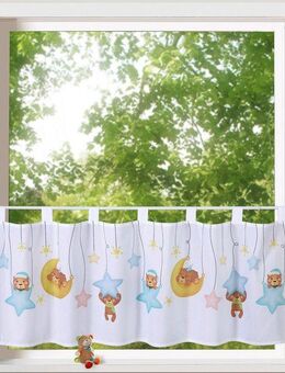 Weckbrodt Scheibengardine Henry, Schlaufen (1 St), blickdicht, Microfaser, Bistro, Voile, Kinder, bedruckt, HxB 45x120cm, Gardine, Store