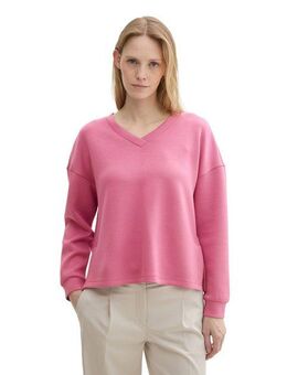 TOM TAILOR Sweatshirt Scuba mit V-Ausschnitt
