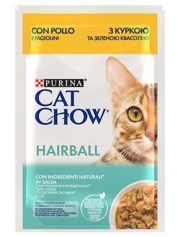 Sparpaket Cat Chow 52 x 85 g - Hairball Huhn & grüne Bohnen