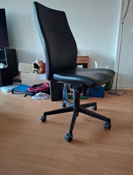 Schreibtischstuhl schwarz Leder - Köln