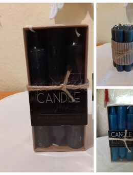 %% ..... KNALLERPREIS ..... jedes 6 er Paket ..2,50 € ..... ABVERKAUF Kerze Stabkerze Blau Grau - Rheinbach
