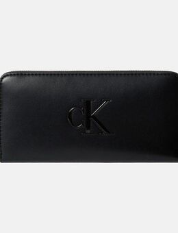 Calvin Klein Geldbörse RAISED CK LONG ZIP AROUND, Damen Geldbeutel, Portemonnaie mit CK-Logo