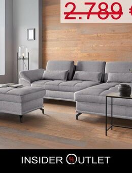 Ecksofa & Hocker 301x176cm Grau Federkern Sitztiefenverstellung - Köln