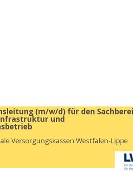Sachbereichsleitung (w/m/d) für den Sachbereich IT-Service, Infrastruktur und Applikationsbetrieb - Münster
