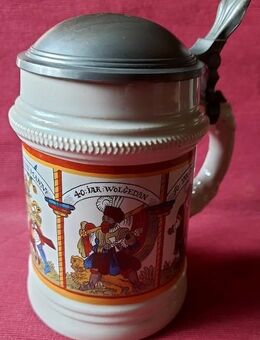Dekorativer Bierkrug mit Zinndeckel von WMF- ein ganz besonderes Stück - Niederfischbach