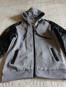 Sweatjacke mit Kapuze, Kapuzenjacke, Urban Classics, grau/schwarz, Gr. S, ca. Gr. 36 in 22523