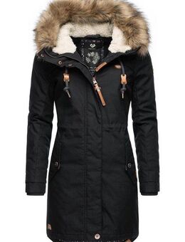 Ragwear Winterjacke Tawny stylischer Winterparka mit großer Kapuze und Kunstfellkragen