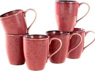 CreaTable Becher Kaffeebecher NATURE COLLECTION, Steinzeug, Tassen Set, 6-teilig