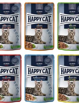 Happy Cat Pouch Meat in Sauce 12 x 85 g - Mixpaket 1 (6 Sorten)