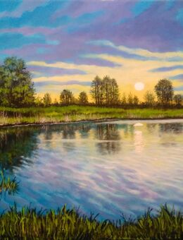 Verk. Orig. Gemälde "Sonnenaufgang" ,Öl,Acryl,Leinw. Seifried - Eisenhüttenstadt