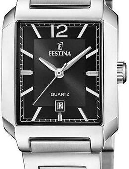 Festina Quarzuhr On The Square F20679/4, Armbanduhr, Damenuhr, Edelstahlarmband, Datum