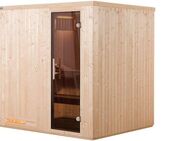 weka Sauna Elementsauna HALMSTAD 2, BxTxH: 194 x 177 x 199 cm, 68 mm, vorgefertigte Elemente, moderne Ganzglastür