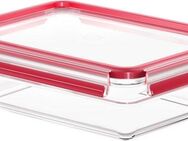 Emsa Aufbewahrungsbecher Clip & Close Glas, Glas, Polyprophylen (PP), (2-tlg), 2 Liter, rechteckig, Stapelkante, backofengeeignet, auslaufsicher