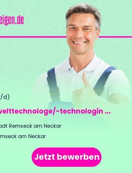 Umwelttechnologe/-technologin für die Wasserversorgung (m/w/d) - Remseck (Neckar)