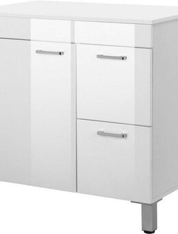 welltime Waschtisch Florenz, Badezimmerschrank,Badschrank, Stauraum Waschtisch, 2 Schubladen und 1 Tür