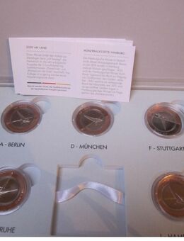 5 x 10 Euro Sammlermünzen BRD 2020 "Luft bewegt - An Land" A-J, St, OVP in beleuchteter Box - Büren