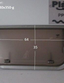 Wohnwagenfenster Planet PPRG-RX D635 ca 64 x 35 (Lagerware -> Neue Ware mit Lagerspuren) Fendt / Tabbert - Milchglaseffekt, getönt - Schotten Zentrum