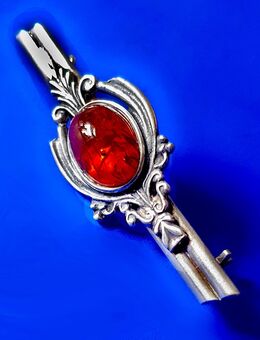 Vintage, Silber-Brosche 925, mit Bernstein-Cabochon - Berlin Steglitz-Zehlendorf