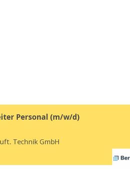 Sachbearbeiter Personal (m/w/d) - Berlin