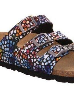Rohde Alba Pantolette, Sommerschuh, Schlappen, Hausschuh mit buntem Druck, G-Weite = weit