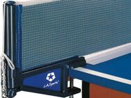 L.A. Sports Tischtennisnetz Netzgarnitur wetterfest geeignet für Plattenstärke bis 4,9 cm (Set, mit Pfosten, Netz, Spannkette und Netzlehre), Höhenverstellbar mit Drehmechanismus
