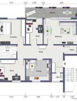 Großzügige 3-4 Zimmer-Wohnung in moderner Wohnanlage in Bühl - Bühl