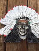 Buckle US Original Biker Sammler Gürtelschnalle Indianer Häuptling in 36043