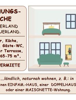 MIET-Gesuch: 3 ZKDB WOHNUNG i|d NRW-Region „MÜNSTERLAND" / "nördl. RUHRGEBIET“ mit Balkon o. Terrasse, naturnah. - Haltern (See)