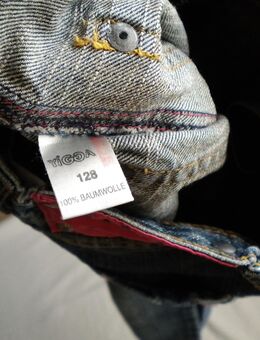 Yigga-Mädchen-Denim-Jeans,Dehnbund,Used Look,4-Pocket,Größe 128 - Linnich