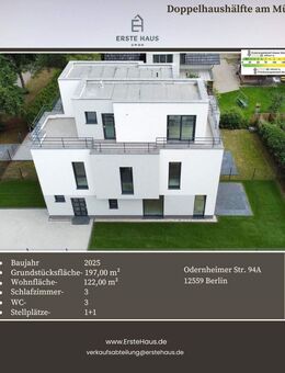 Neubau-Doppelhaushälfte am Müggelsee - 122 m², Effizienzhaus A+, provisionsfrei, bezugsfertig 2025 - Berlin