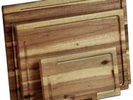 KESPER® Schneidebrett 3er Set Schneidebrett inkl. Ständer, Akazienholz, (Set, 4-St), aus FSC-zertifiziertem Akazienholz