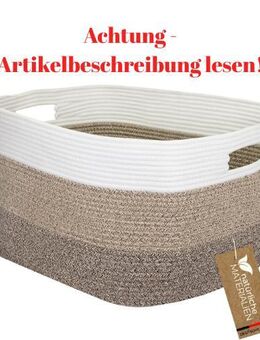 HMF XXL Wäschekorb Baumwolle Aufbewahrungskorb Weiß-Braun 2190 - Birkenfeld (Baden-Württemberg)