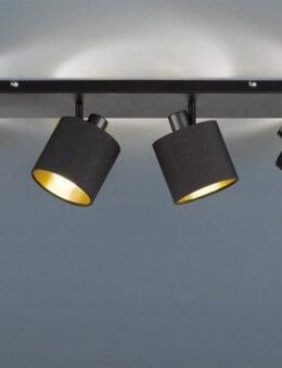 Reality Leuchten Deckenstrahler Tommy, Leuchtmittel wechselbar, 4-flammiger Deckenspot (E14) in schwarz-gold Optik