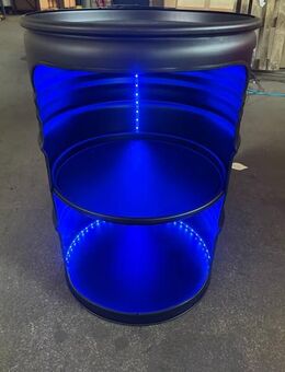 Fass Design Regal Ölfass Möbel Schwarz Matt mit LED-Beleuchtung - Hamminkeln